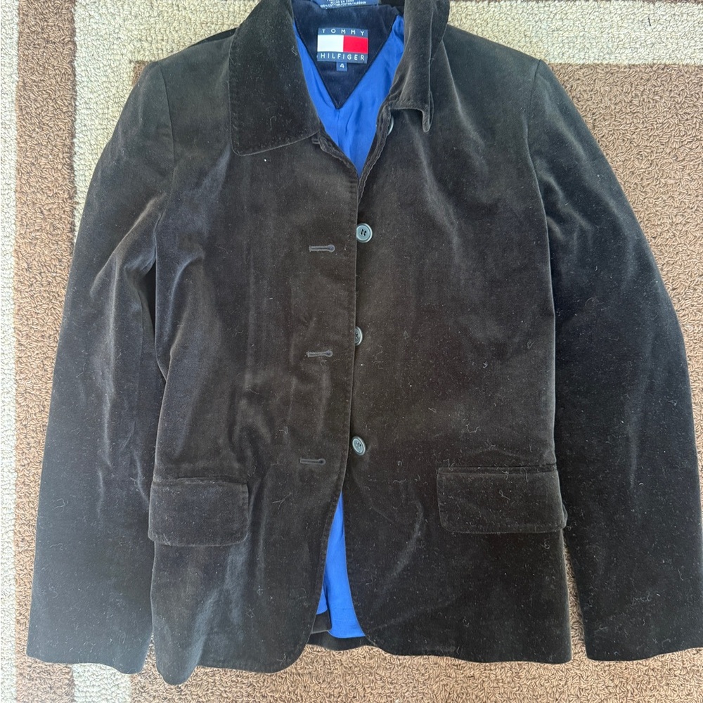 Tommy Hilfiger Black and Blue Cotton Jacket